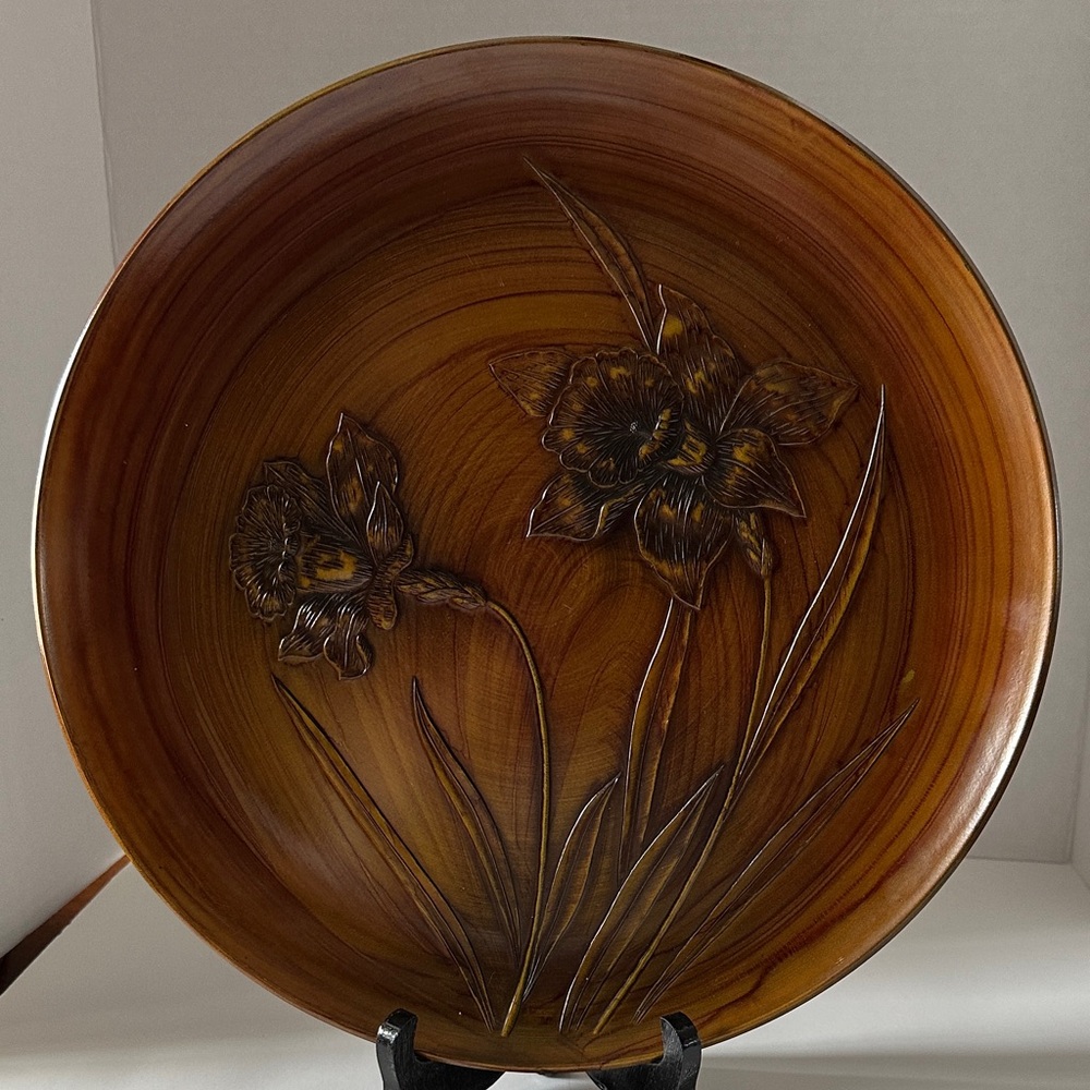 Vintage Japanese Laquer Tray with Floral Design